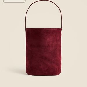 J Crew Berkeley Burgundy Suede Bucket Bag